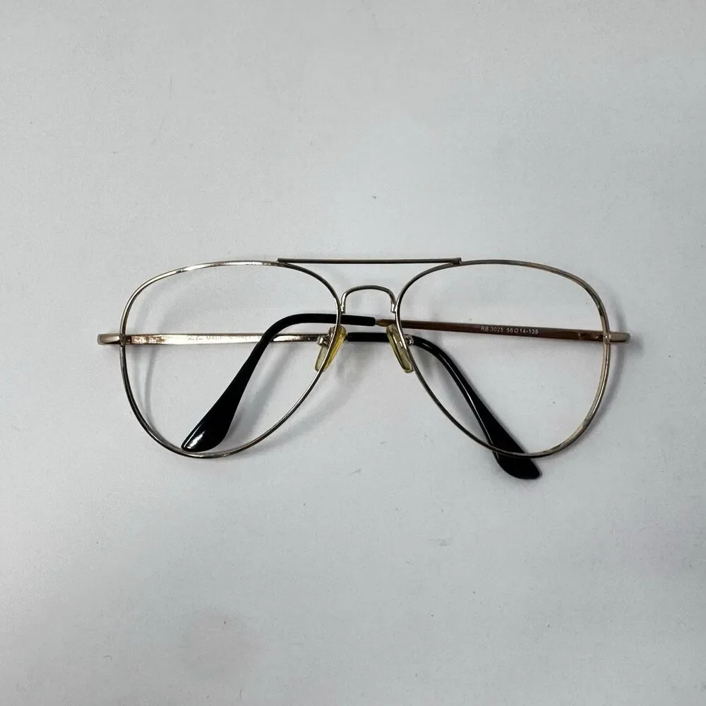 Authentic Ray-Ban RB3025 Aviator Gold Sunglass Frames 56-14-135 Italy